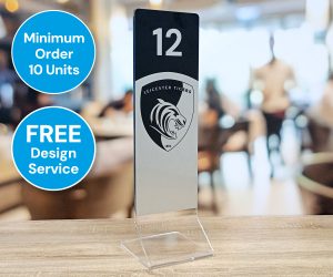 Brushed Silver Clear Acrylic Function Room Table Numbers