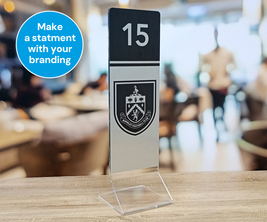 Clear Acrylic Function Room Table Numbers - Brushed Silver - Image 3