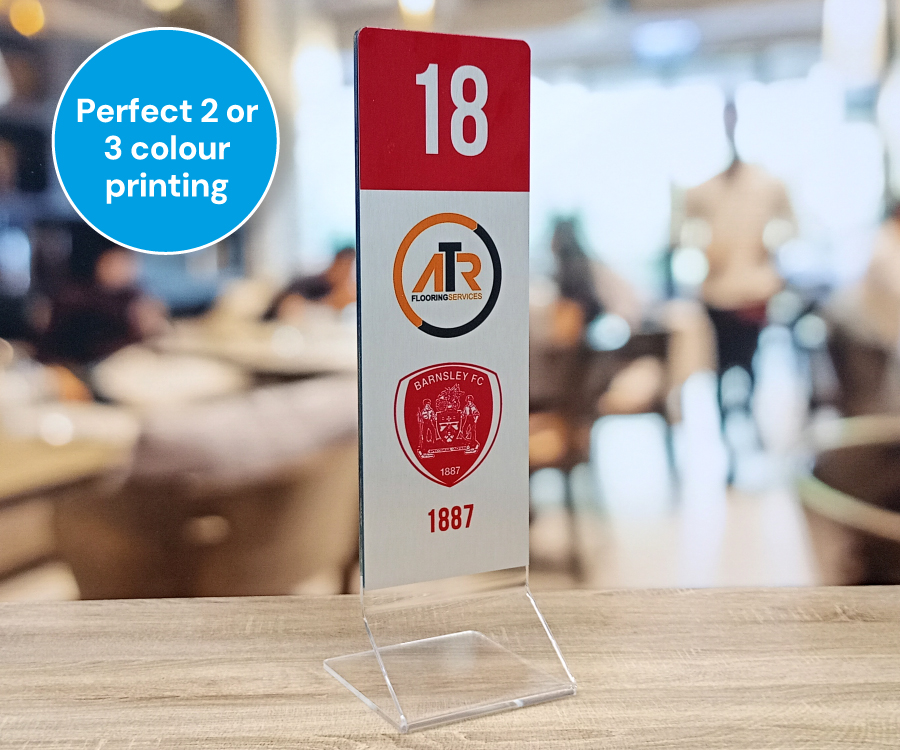 Clear Acrylic Function Room Table Numbers - Brushed Silver - Image 4