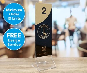 Brushed Gold Clear Acrylic Function Room Table Numbers