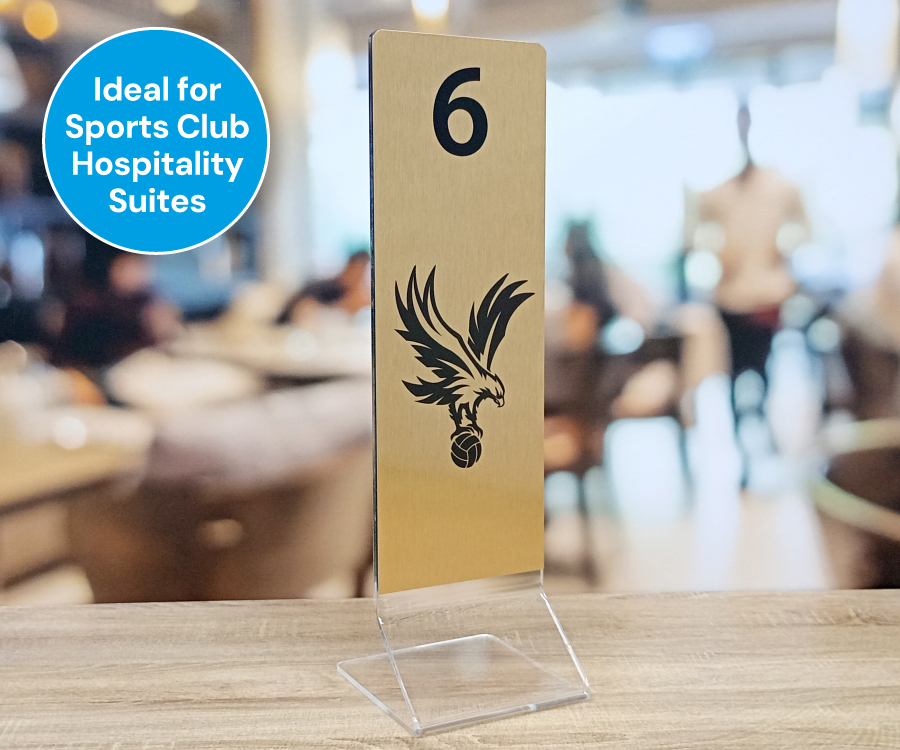 Clear Acrylic Function Room Table Numbers - Brushed Gold - Image 2