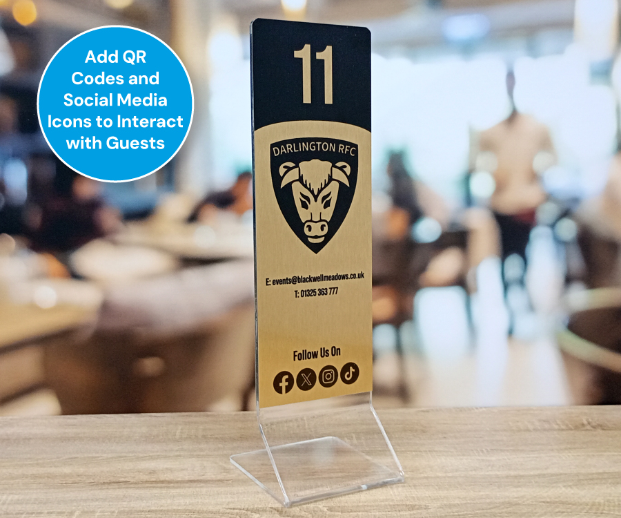 Clear Acrylic Function Room Table Numbers - Brushed Gold - Image 3