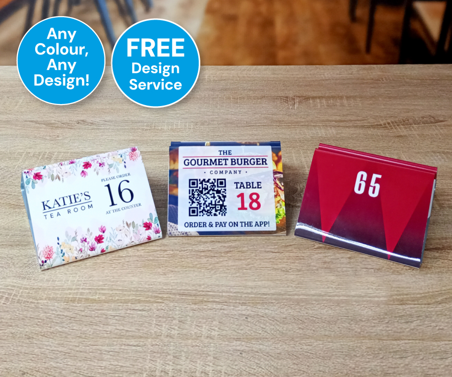 Printed Aluminium Menu Holder - Any Design, Any Number!