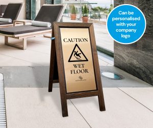 Premium Wooden Wet Floor Safety Stand