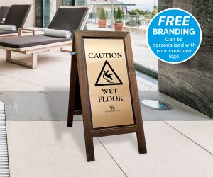 Caution Wet Floor Premium Wooden Wet Floor Safety Stand