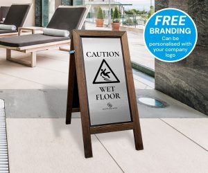 Caution Wet Floor Premium Wooden Safety Floor Stand