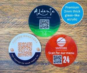AQR002 70mm Clear Acrylic QR code discs