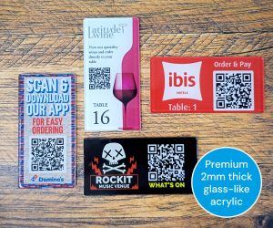 AQR004 80x40mm Clear Acrylic QR code table numbers