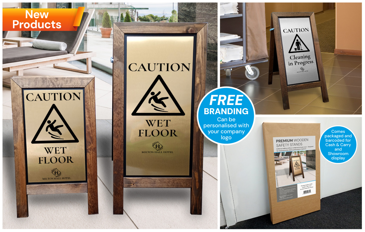 Premium Wooden Safety Floor Stands - 2 Sizes