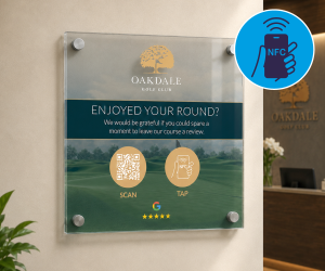 Custom Design 200 x 200mm Full Colour Clear Acrylic NFC Wall Plate